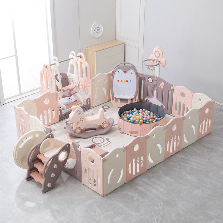 Children Kids Play Yard Plastic Baby Playpen Indoor Safety Gate Fences Playpens