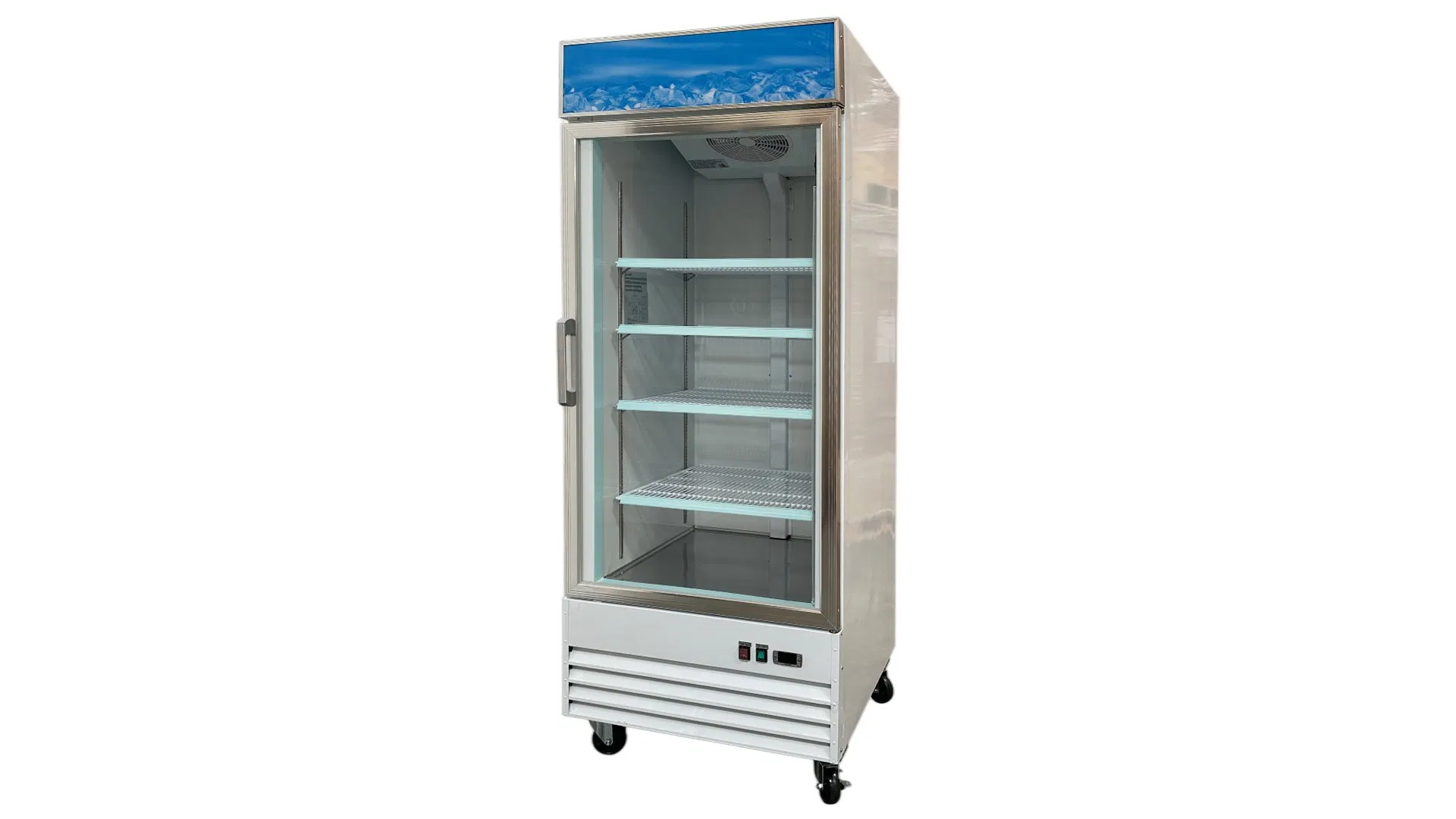 Auto Defrost Upright Glass Door Fridge Counter Convenience Store Ice Cream Display Freezer