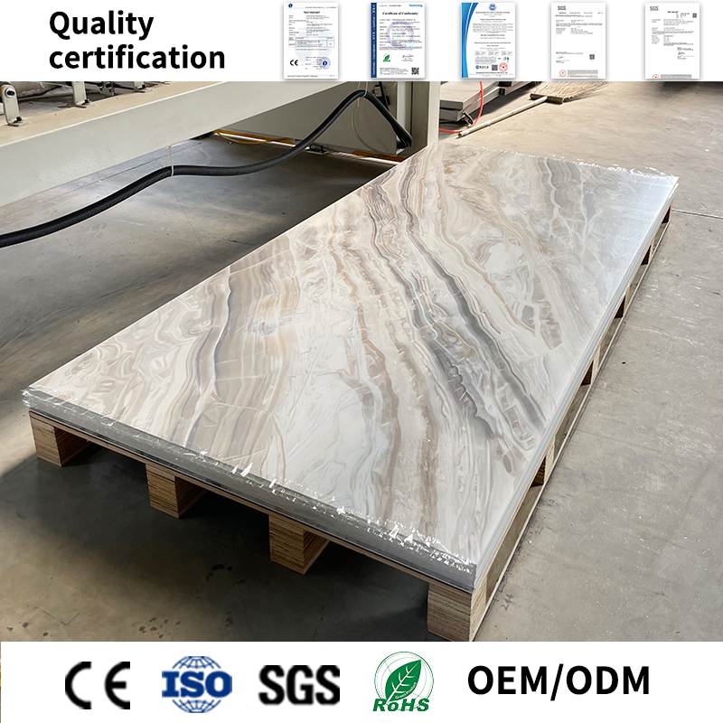 Decoration Material Interior Waterproof UV Board for Apartment Feature Walls PVC Wall Panels Plastic Marble Sheet