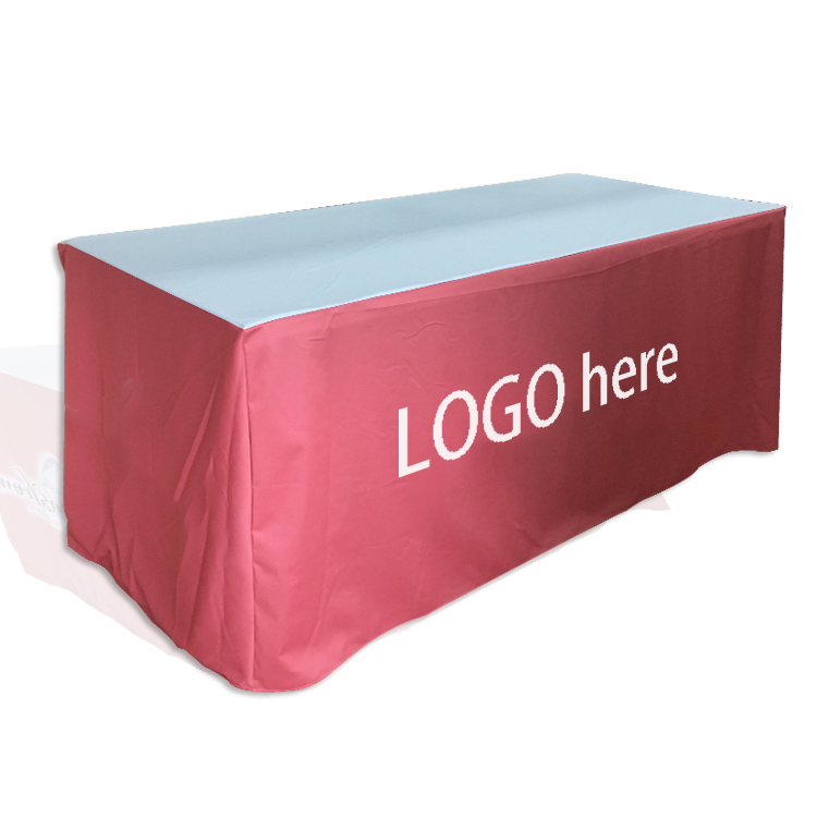 Custom Printing 6 Foot Tablecloth Branded Fitted Folding Table Cover Table Throw for Sport Event