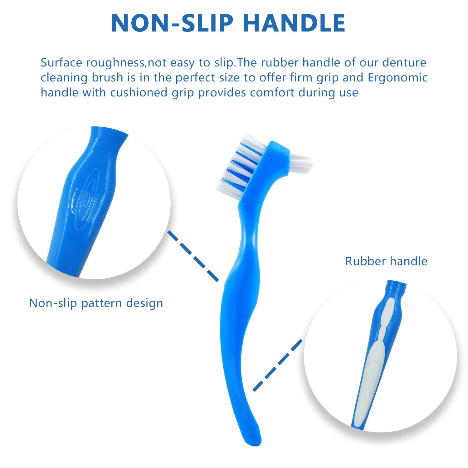High Quality Denture Oral Hygiene Deep Cleaning Denture Toothbrush