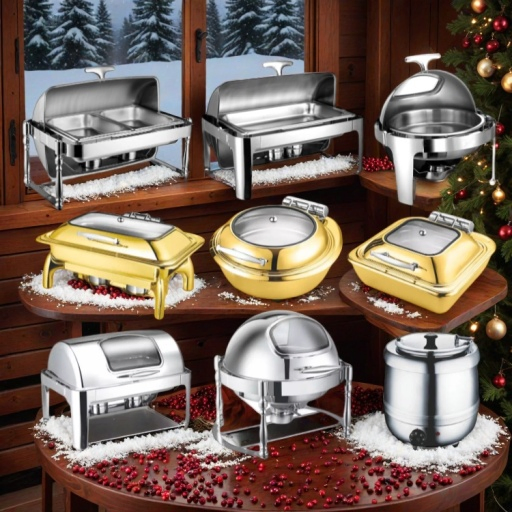 Commercial Best Price Wholesale Buy Hire Small Modern Elegant Luxury Black Round Silver Oval Induction Ceramic Restaurant Chafing Dish with Glass Lid for Sale