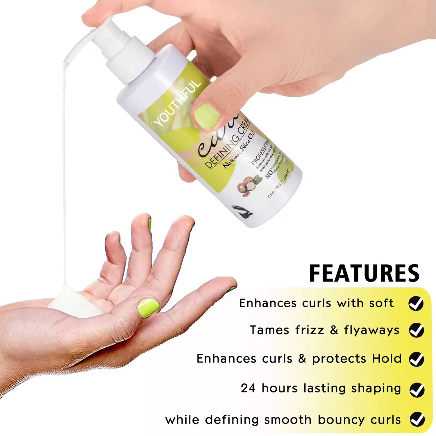 Private Label Frizz Control Products Curl Defining Cream