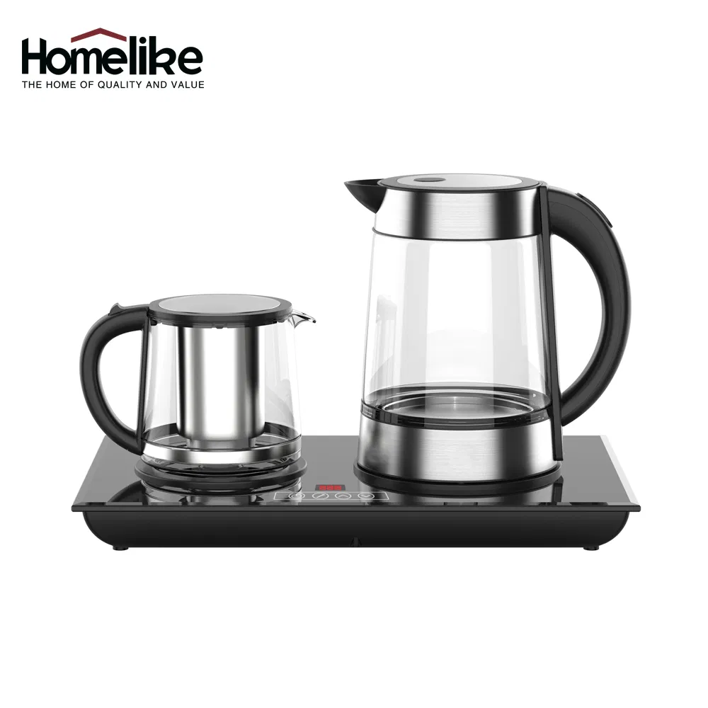 Glass Tea Pot with Infuser Bottom Dispensing Turkish Tea Tray Electric Tea Kettle for Hotel Room Smart Coffee Tea Maker