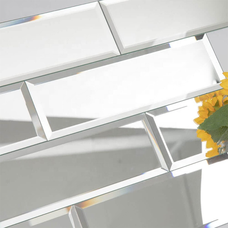 Small Size Cut Beveled Mirror Tiles Rectangular Strip for Furniture Inlay
