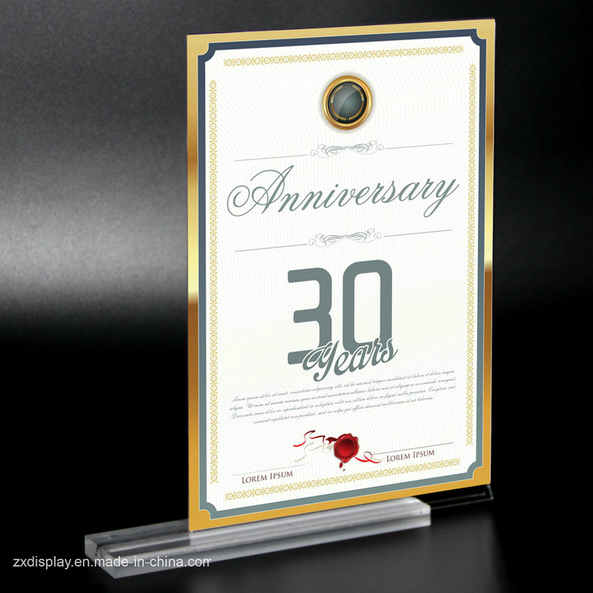 A4 Clear Acrylic Plastic Tabletop Photo Display Frame Menu Sign Holder