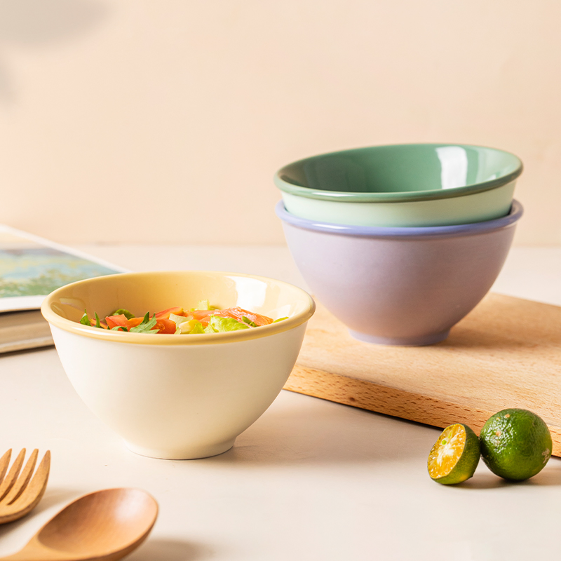 Simple Ceramic Creative Tableware Household Soup Bowl Porcelain Bowl Rice Bowl