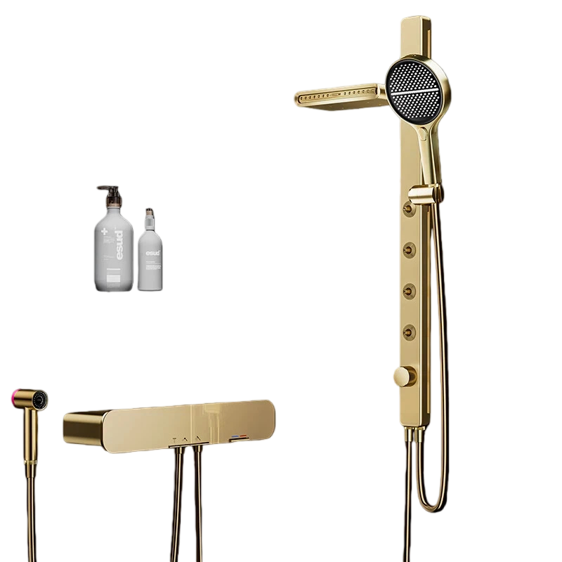 All-Copper Waterway Stainless Steel Thermostatic Shower Luxury Shower Set