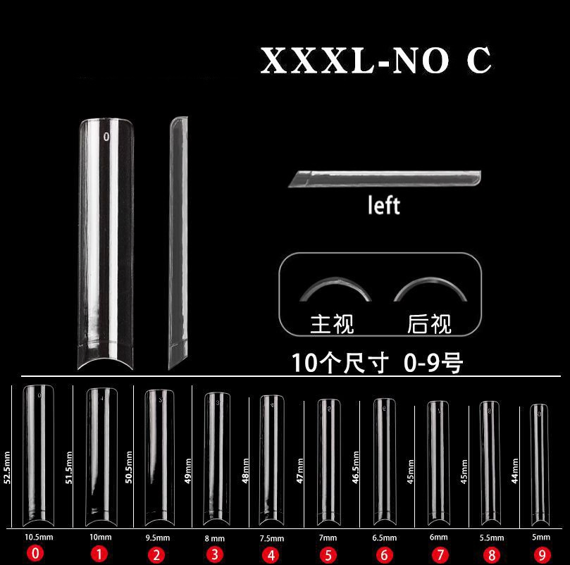 Half Cover Straight Clear 500PCS/Bag No C Nail Tips