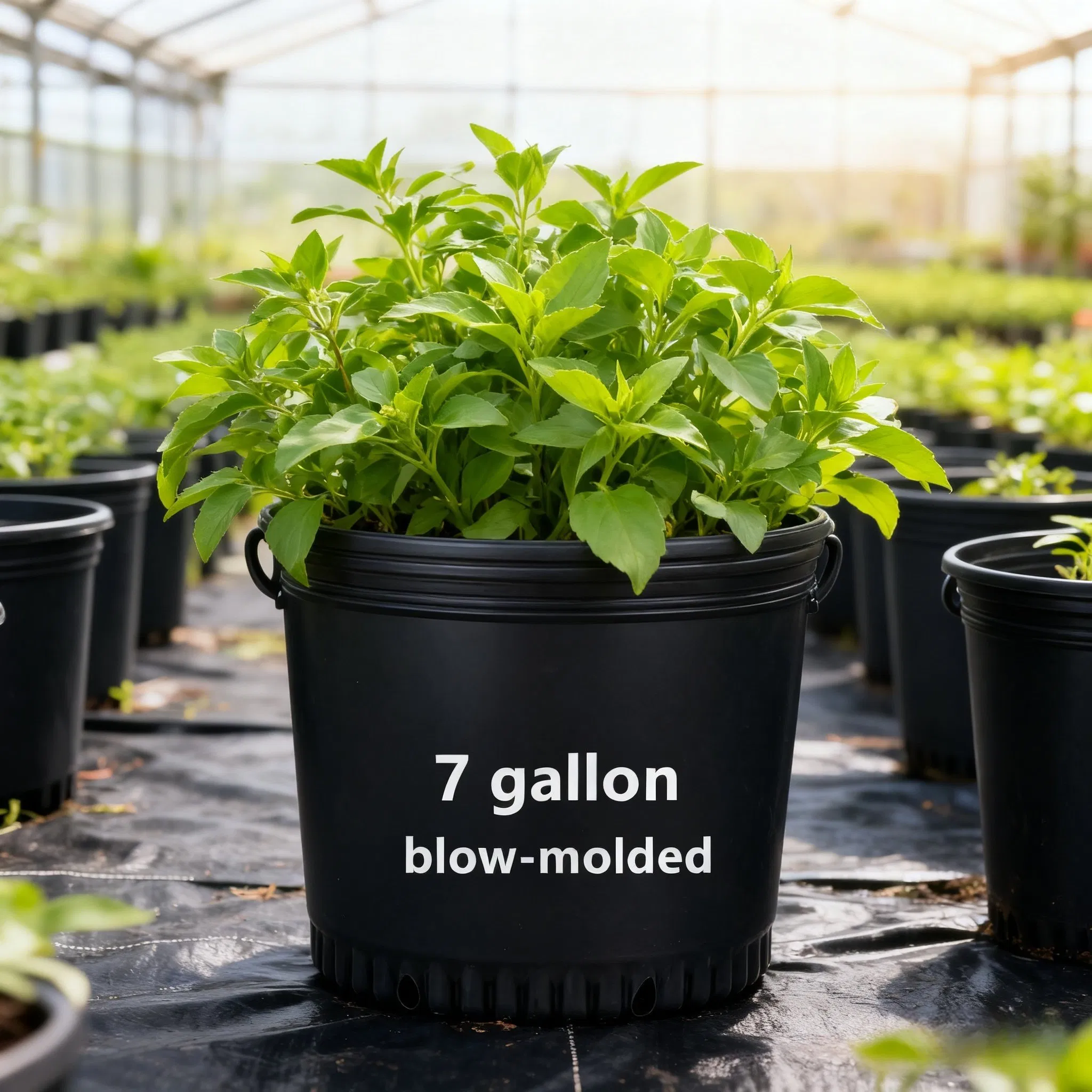 Горшки для рассады пластиковые 5-35 л, черные, круглые