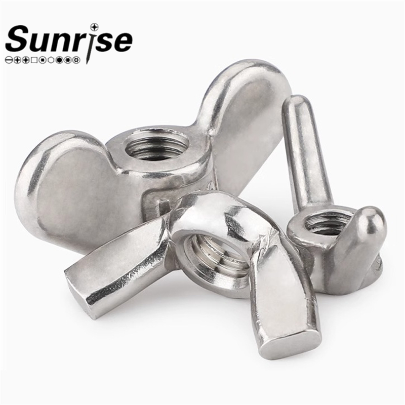 SS304/201/316 Wing Nuts, Wing/Horn/Ingot Hand-Tightening Nuts