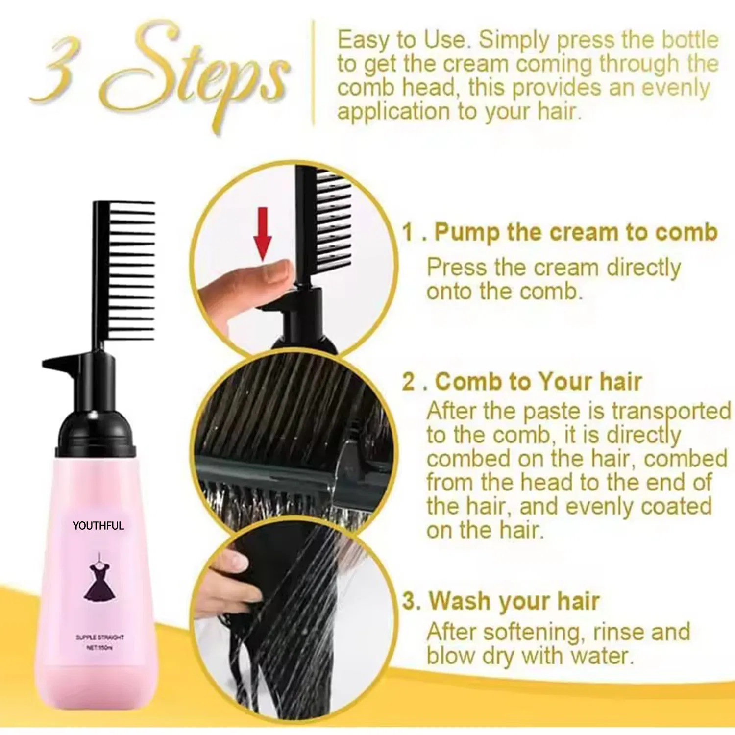 150ml Wash Straight and Soft Hair Straightening Cream