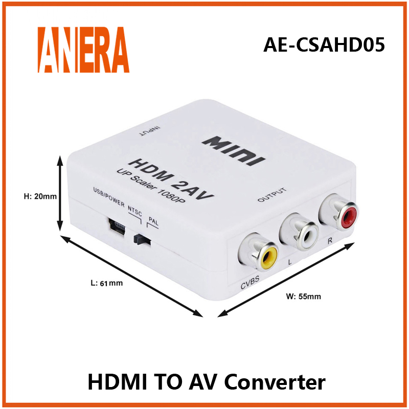 Конвертер HDMI в AV, адаптер для видео и аудио