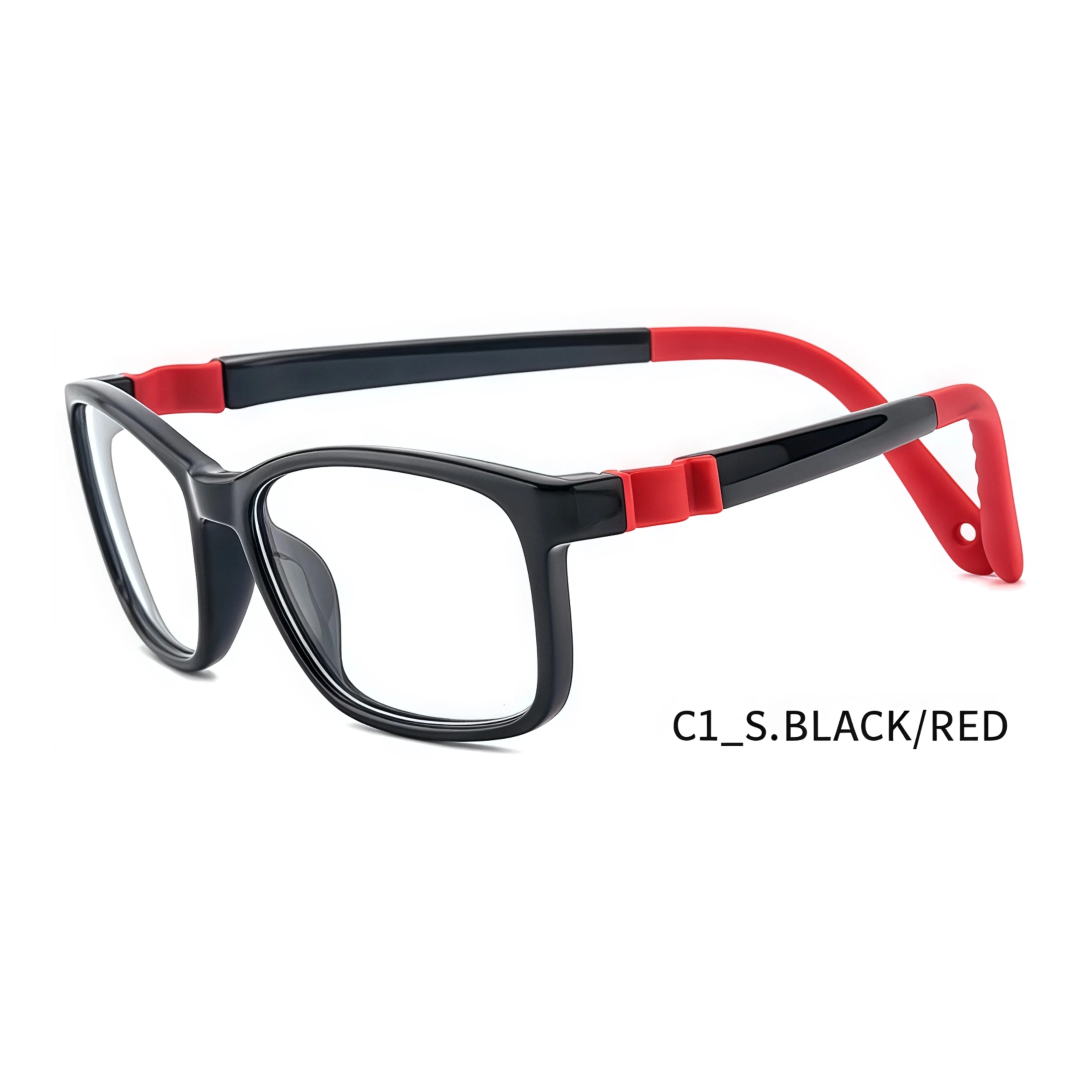 Children's Pebax Material Safe Square-Frame Eyeglasses with Safety Wear Lightweight and Pliable Features