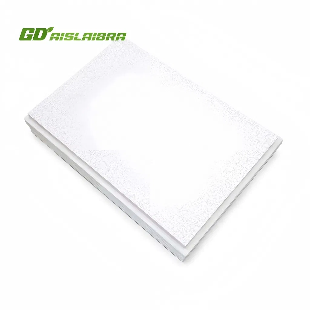 China Factory 90-140kg/M3 Density High Nrc Fiberglass Acoustic Ceiling Tiles for Suspended Ceiling System