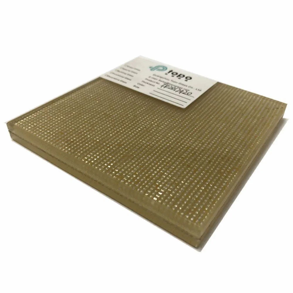 5mm+5mm Tempered Laminated Wire Glass for Interior Decoration (PLW-TP)