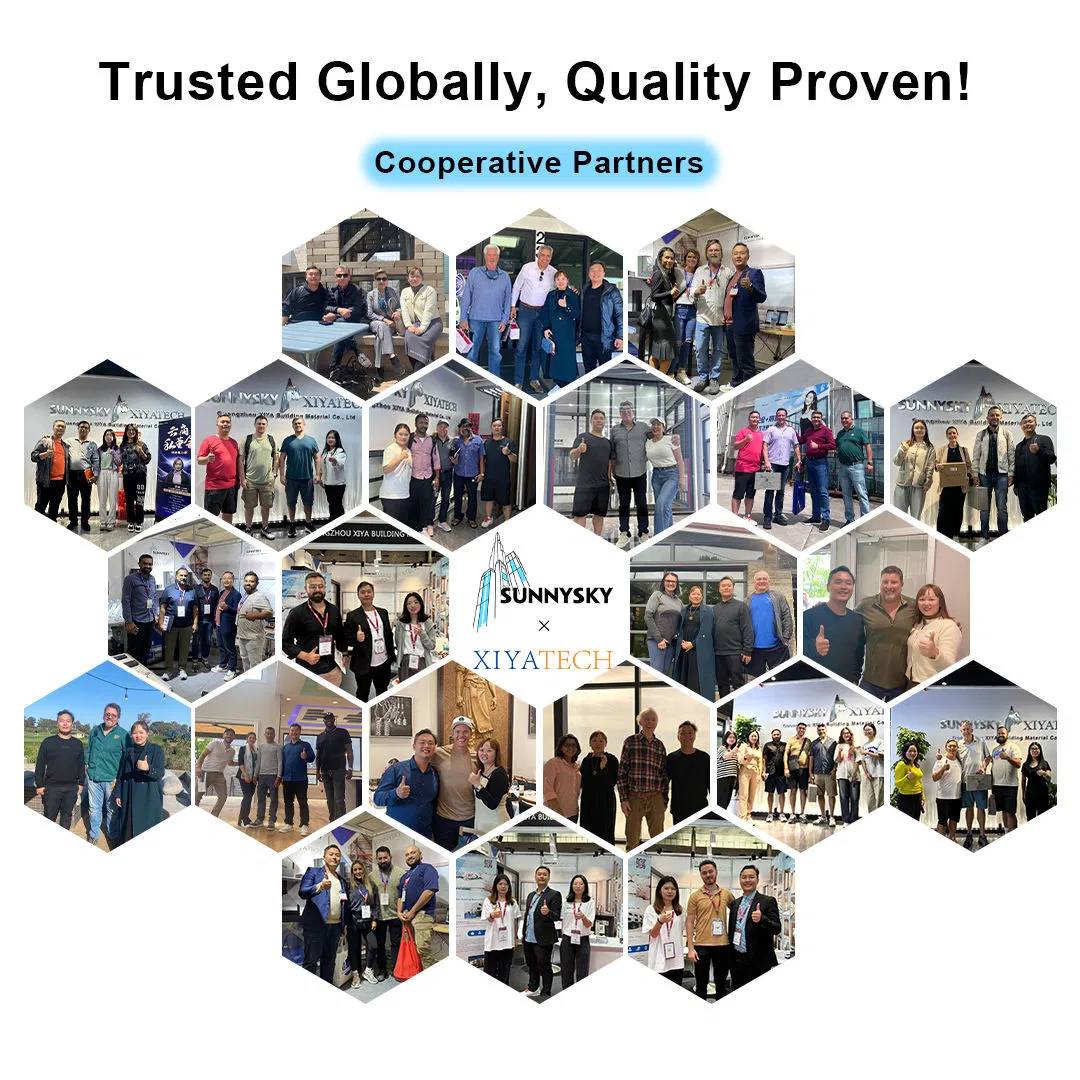 Sunnysky Factory Wholesale Automatic Soundproof Waterproof Security Black Frame Full View Tempered Glass Garage Doors