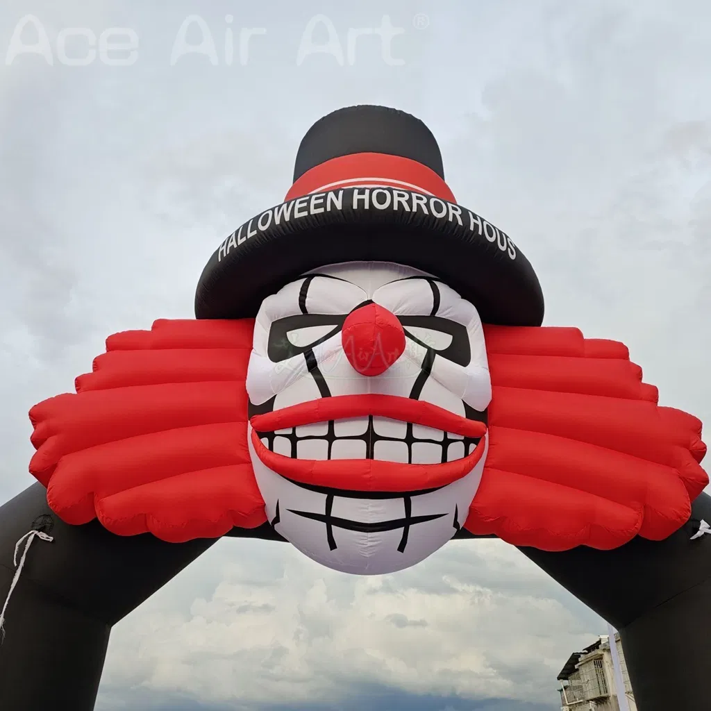 5 Meters High Inflatable Clown Arch Halloween Scary Joker Archway for Decoration