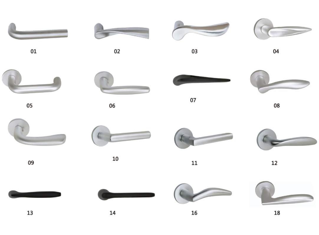 Custom Luxury Space Aluminum Handle Glass Door Lock Handle for Interior Door