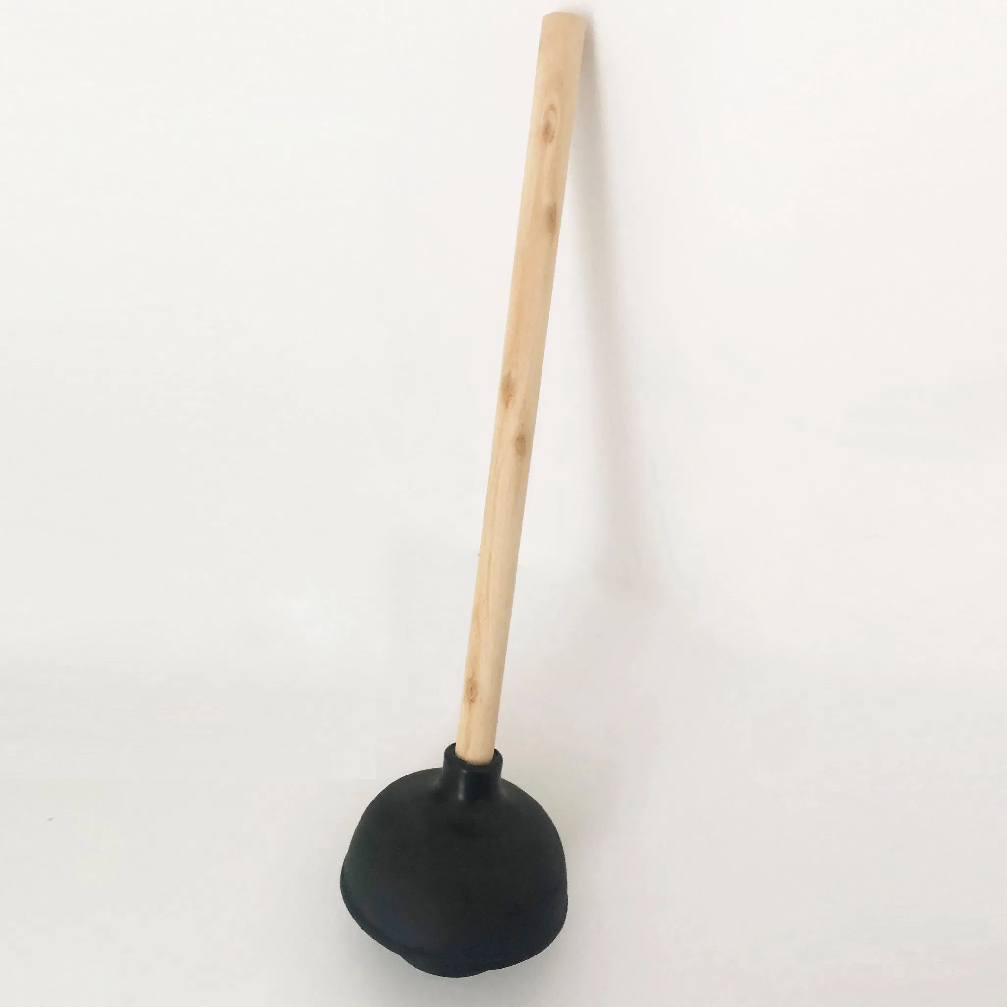 Heavy Duty Force Cup Rubber Toilet Plunger with a Long Wooden Handle to Fix Clogged Toilets and Drains Supply