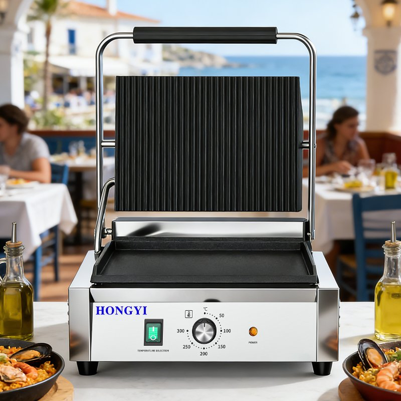 Stainless Steel Steak Plate Furnace Panini Grill for Western Food Restaurant