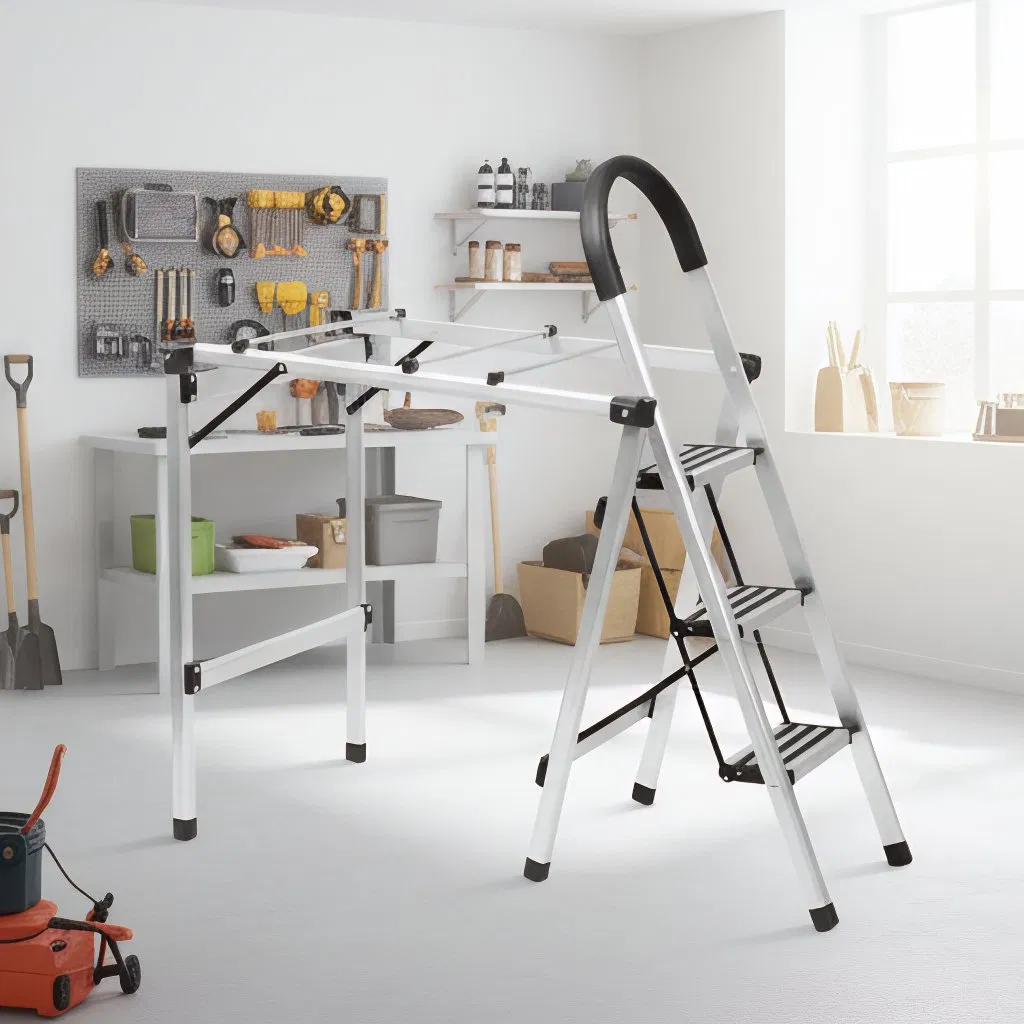 Anti Slip Folding Drying Ladder Sturdy Aluminum Ladder for Balcony