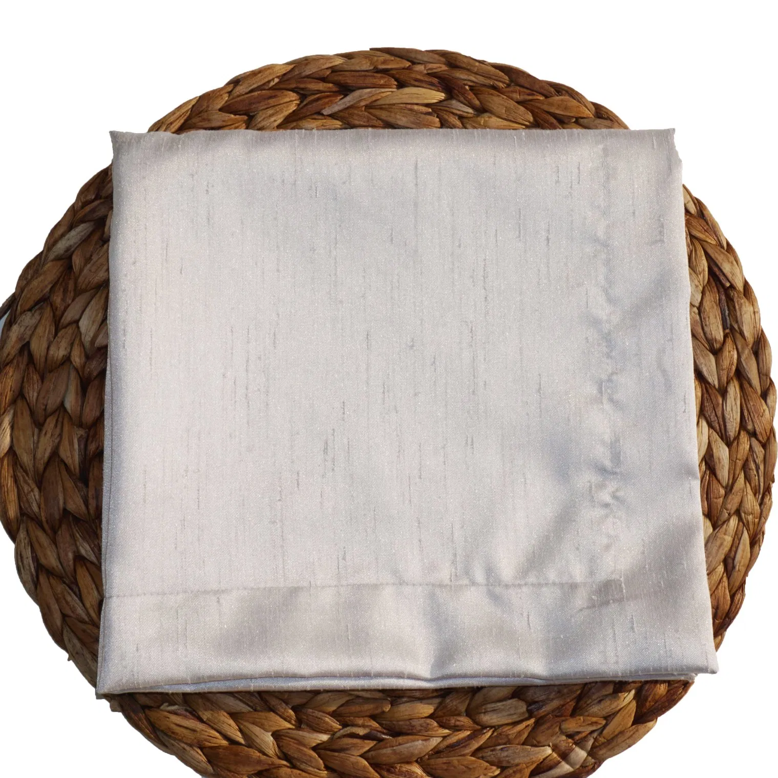 Platinum Luxurious Slub Satin Fabric Collection for Table Lined Napkins