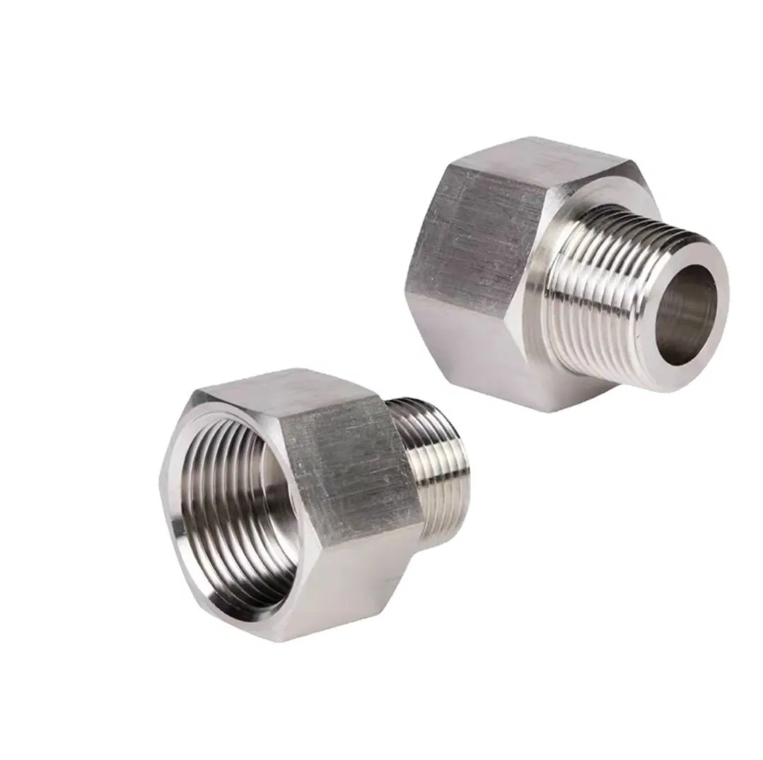 OEM Stainless Steel1/4" Male to 1/8"NPT Female Hex Thread Bushing Pipe Connector Adapter