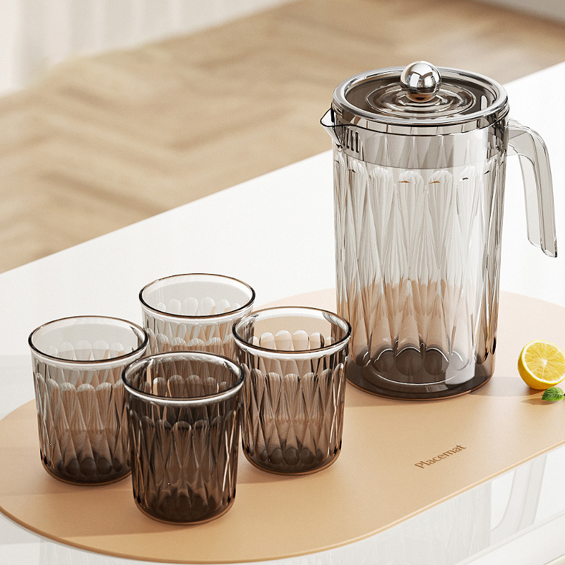 2000ml Wholesale Round Modern Transparency Water Jug Pitcher Tea Jug Glass Cold Pitcher