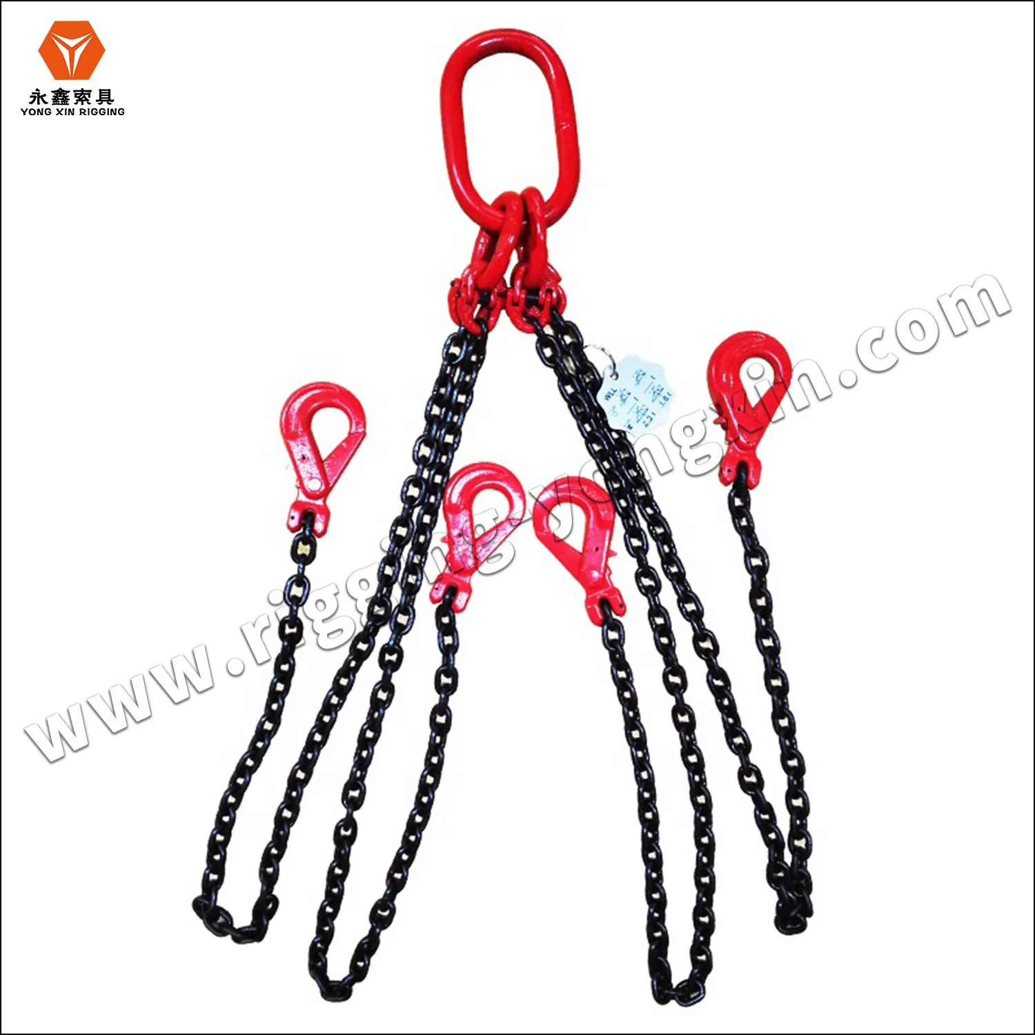OEM Sling 3ton G80 Red Choker Crane Webbing Oil Drum Master Link Chain Slings for Lifting Chains Factory|Sling Chain with Hook Lifting Chain