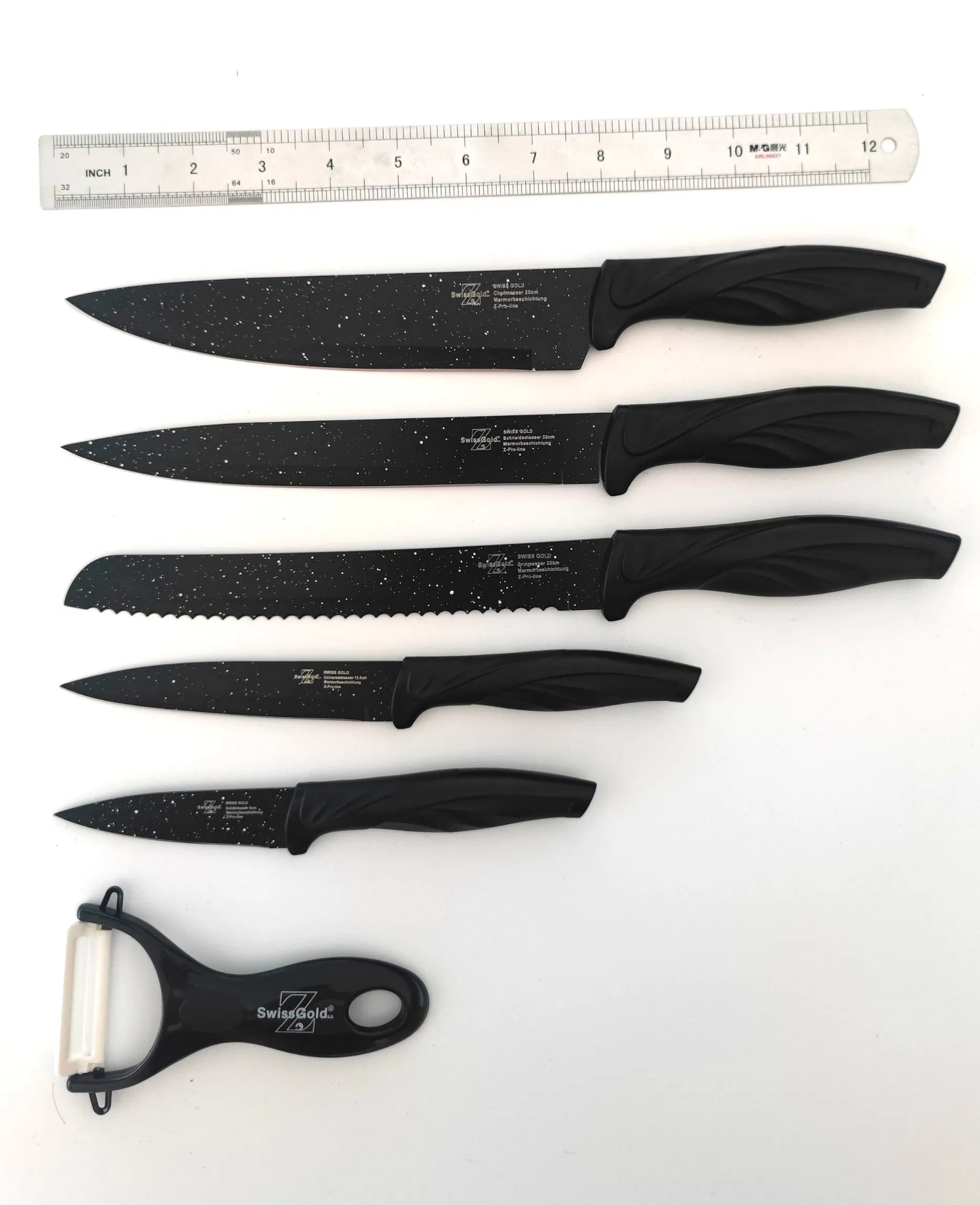 Набор кухонных ножей из нержавеющей стали, 6 предметов