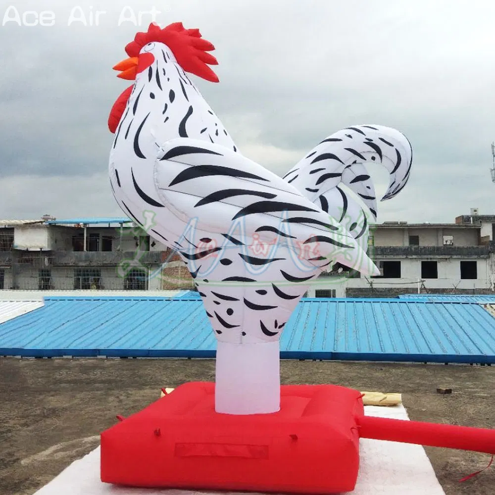 Customized 3mh Inflatable White Chicken Rooster Model for Party Event Decoration