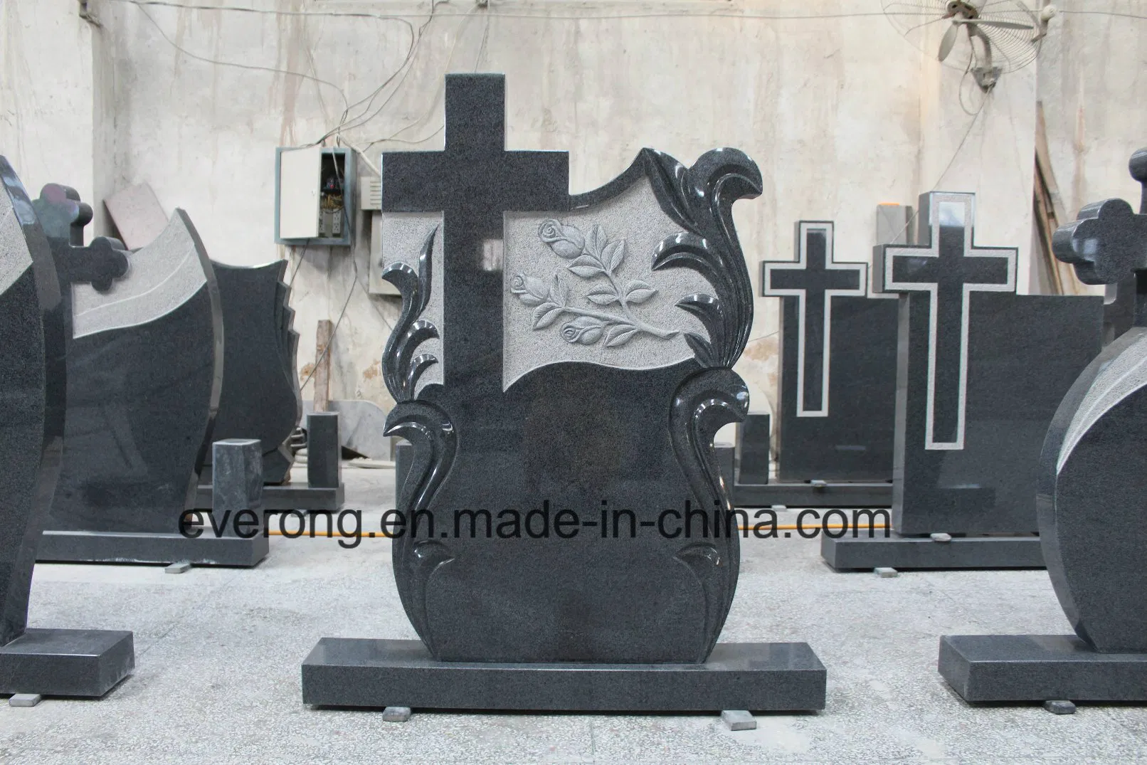 G603/G654/G664/G635 /China Juparana/Shangxi Black /Bahama Blue /Aurora/Himalaya Blue/Multicolor Red Granite Cross Headstone for Memorial