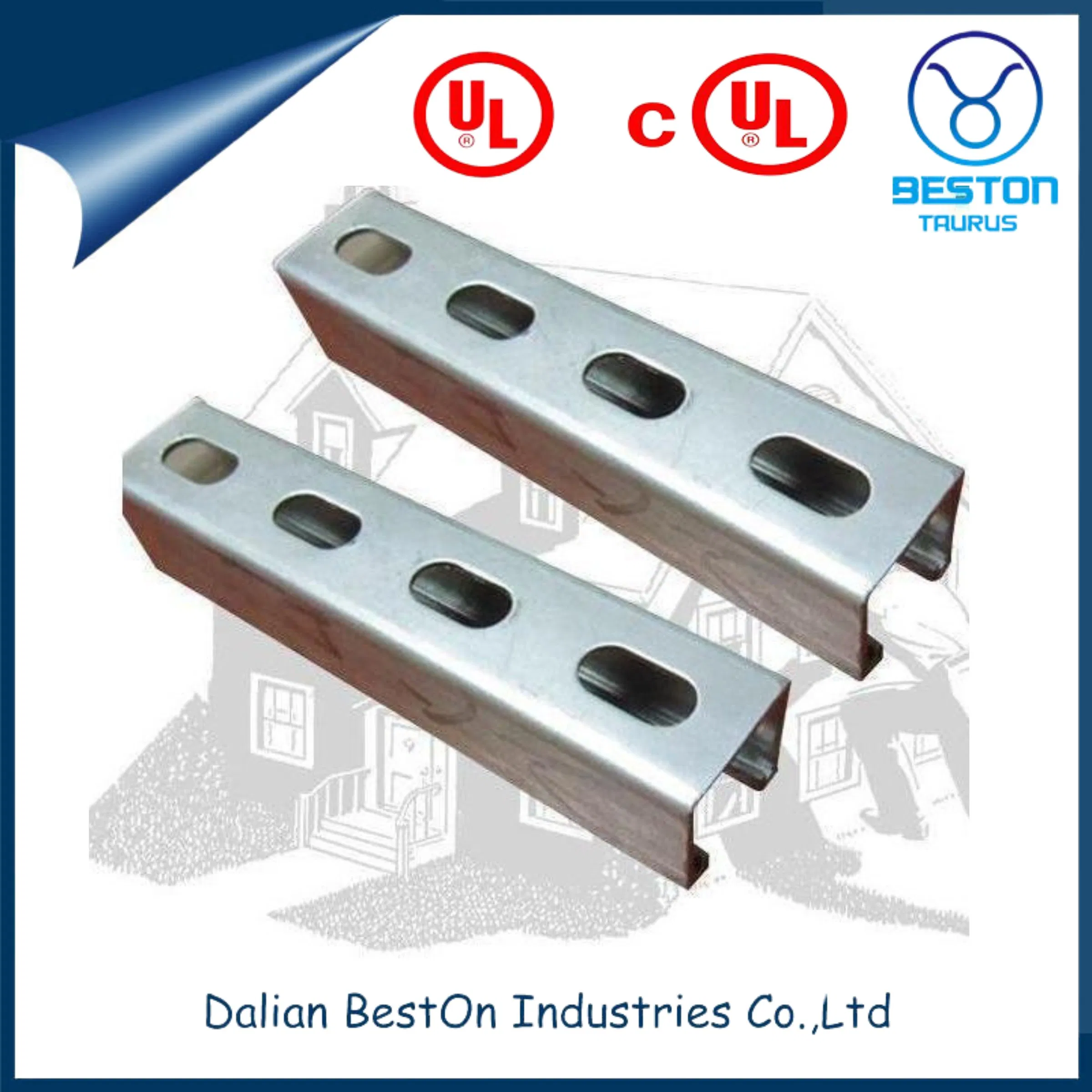 Steel Strut Channel, Slotted C Channel Metal Profile for Structural Support