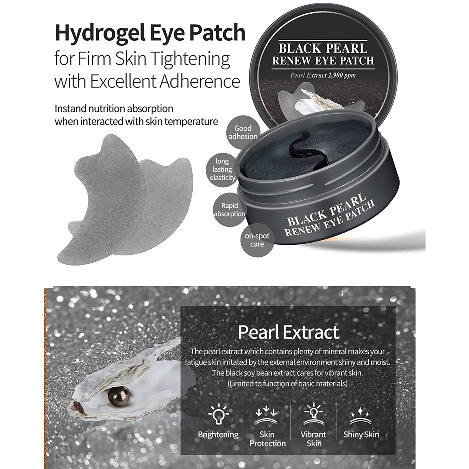 Black Pearl Regenerating Under Eye Sheet Mask - Brightening and Revitalizing - Great Gift for Mom and Wife