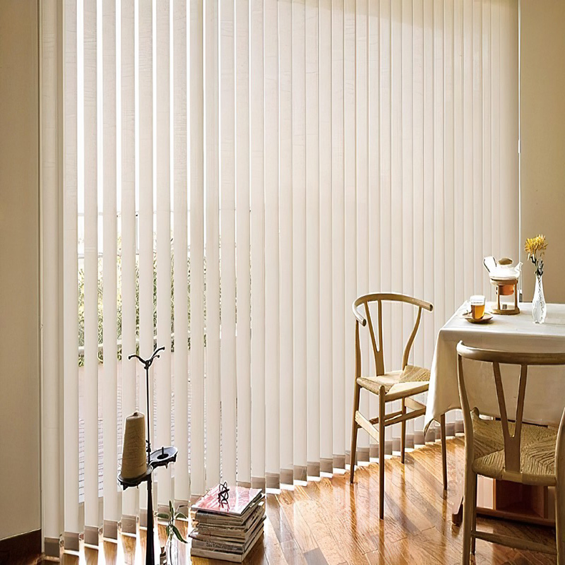 Vertical Blinds Curtain PVC Faux Wood Fabric Window Venetian