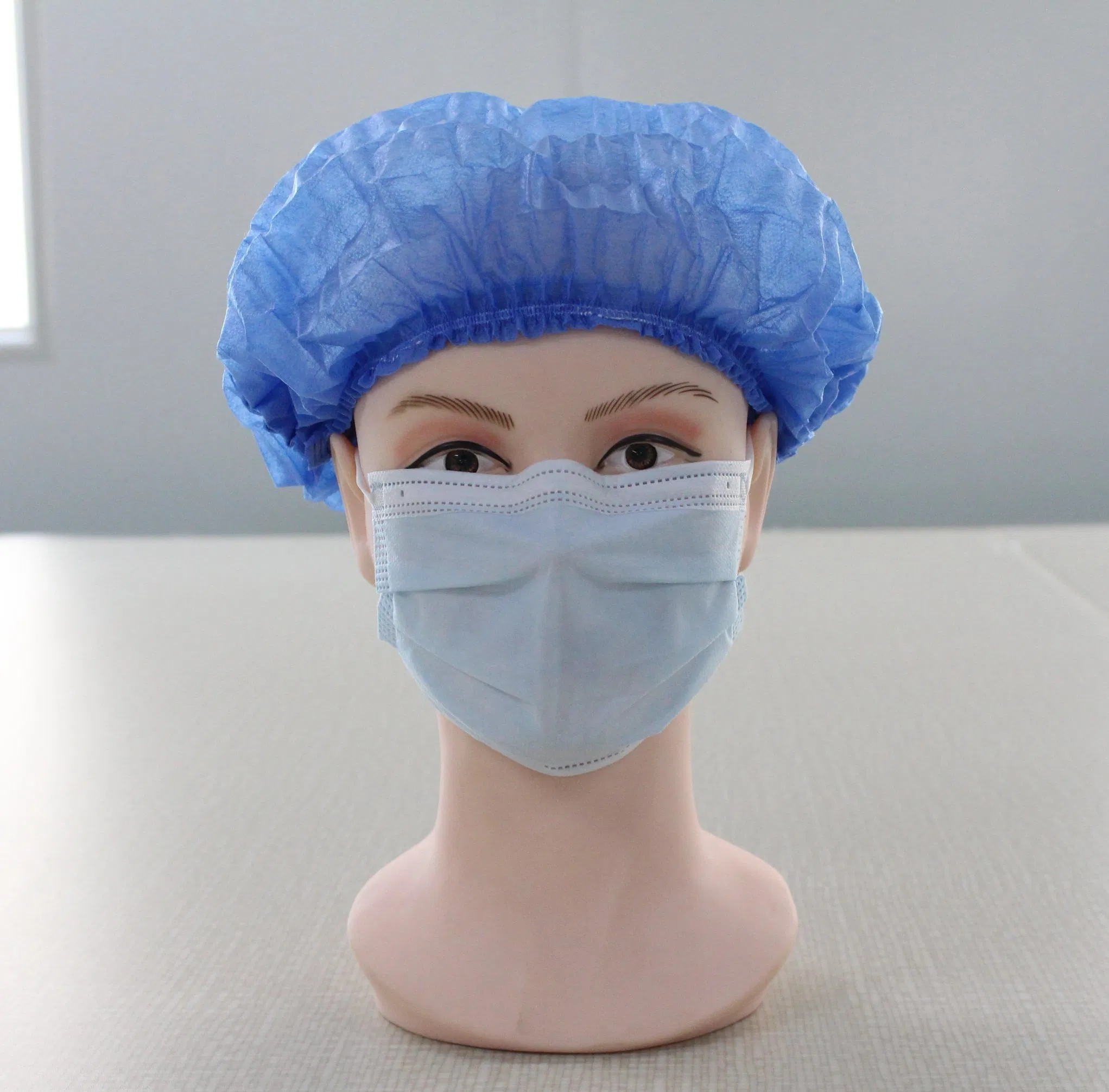 Disposable Single or Double Elastic Non Woven Bouffant Surgical Head Cap/Head Cover