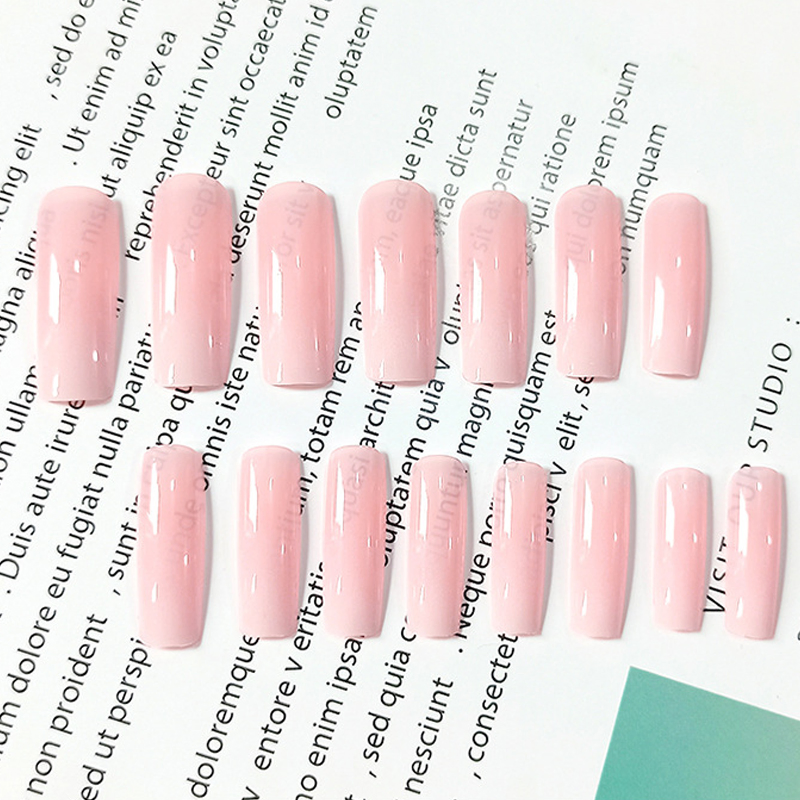 Luxury Press on Nails Fashion 24PCS Long Ballerina Half French Extra Long Acrylic Nagellack