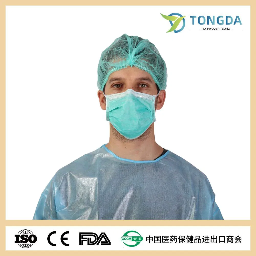 Hairnet Clip Medical Disposable Mob Cap Non-woven Double Elastic Disposable Ce OEM Head Cover