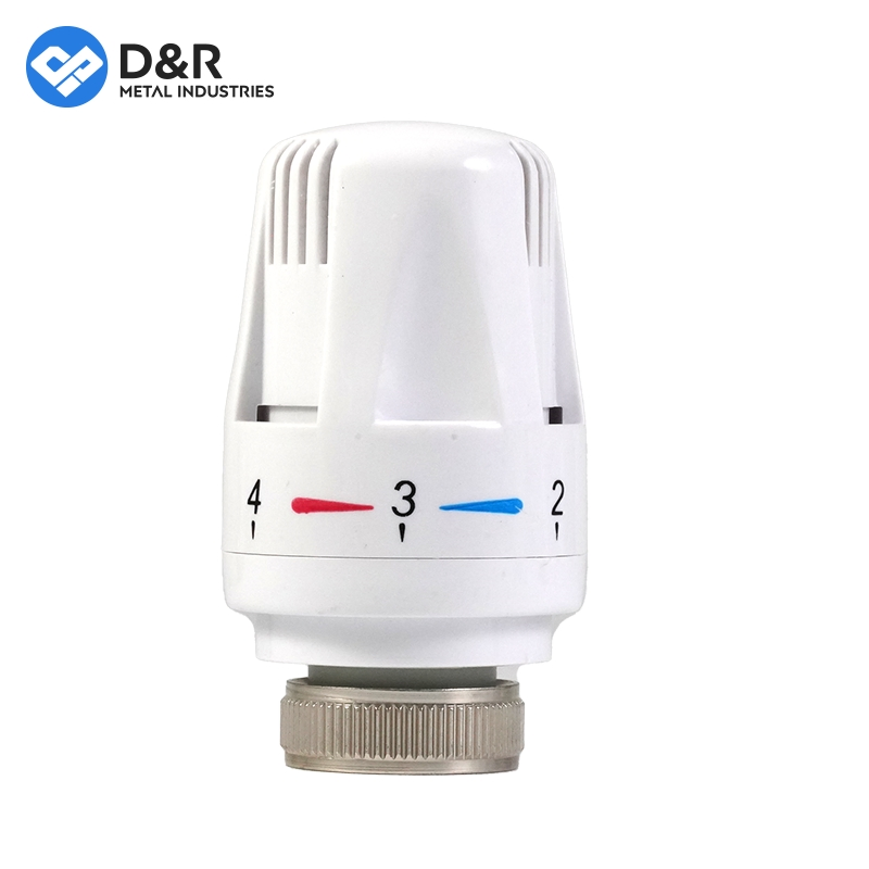 D&R DN15 Pressure 1.6MPa Brass Angle Plastic Pipe Thermostatic Radiator Valve for Heating Temperature Control HVAC