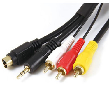 Кабель 3.5 мм + S-Video на 3 RCA