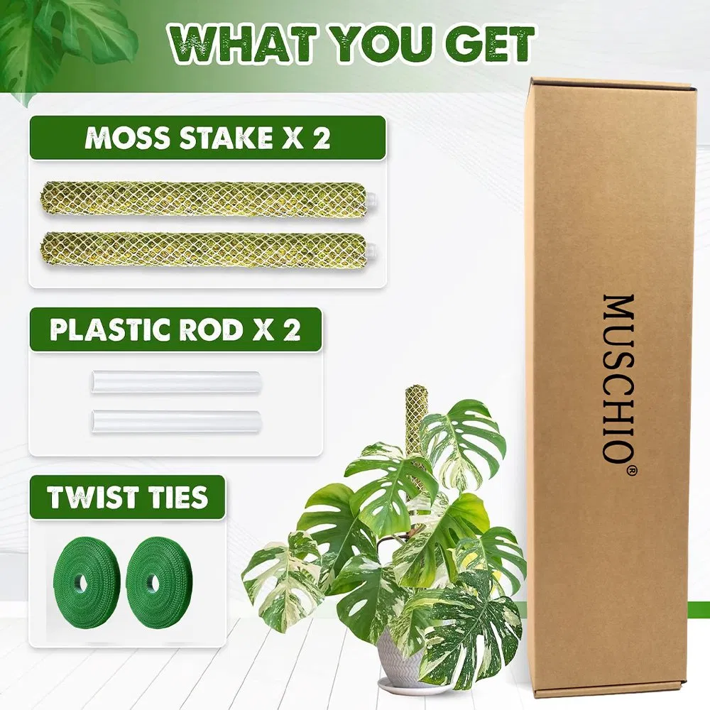 Weather-Resistant Stackable Plastic Grid Moss Pole for Indoor/Outdoor Use All Tropical Climbing Plants & Growth Needs