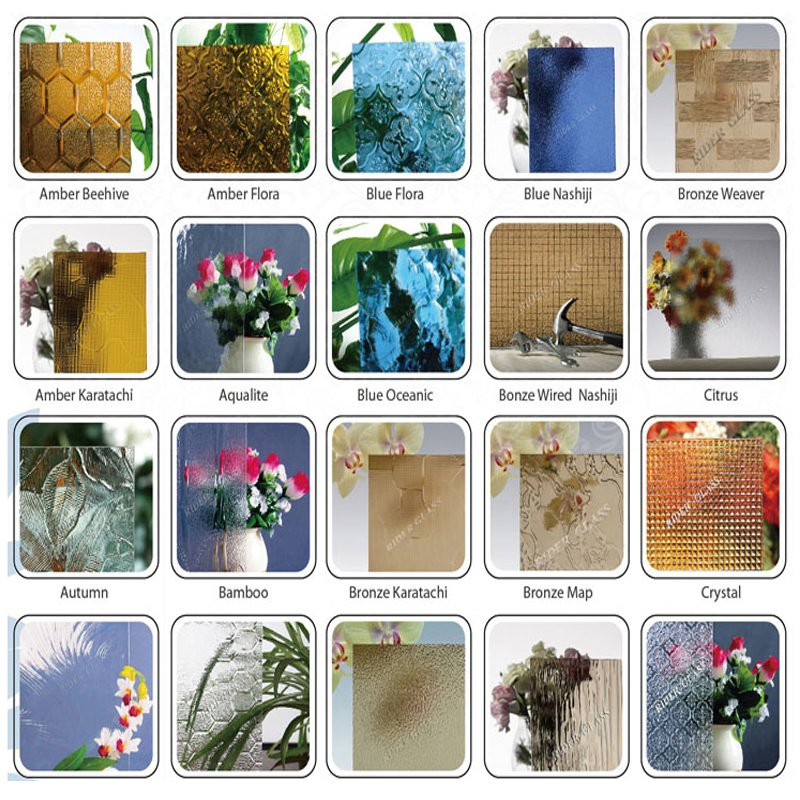 3mm 4mm 5mm 6mm Clear Pattern Glass