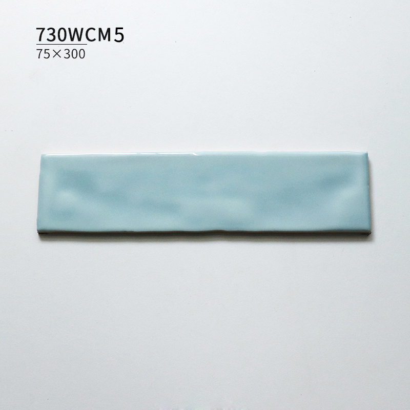 Pastel Color Wall Tile Subway Tiles Interior Bathroom Wall Tiles Glossy, Wavy 75X300