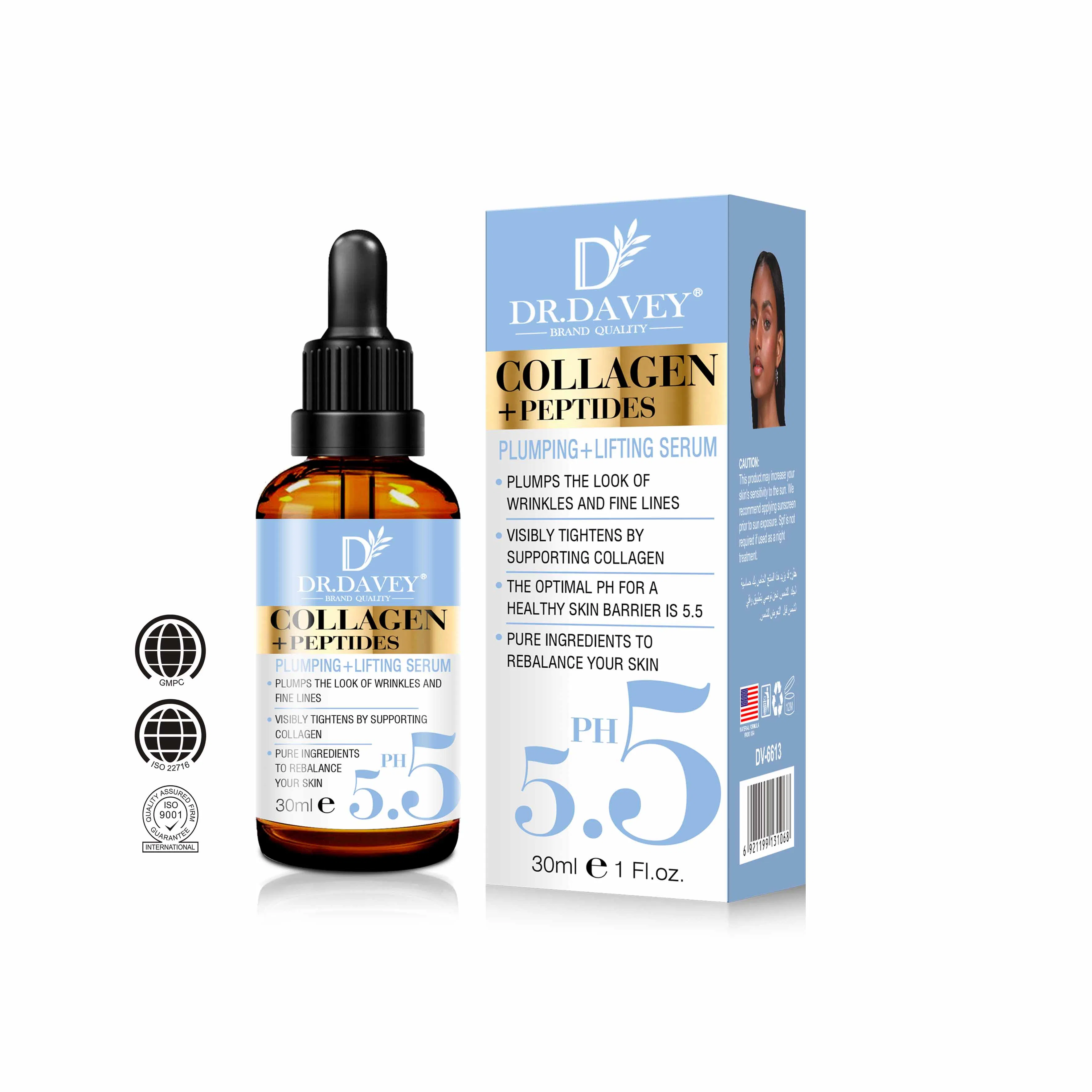 Dr. Davey Collagen+Peptides Face Serum Plumping+Lifting Deep Moisturizing and