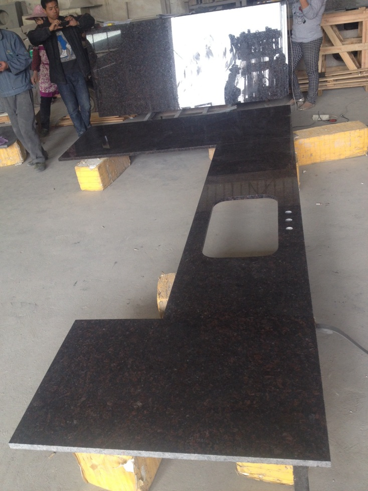 Polished Tan Brown Granite Kitchen Countertops and Bathroom Vanity Top