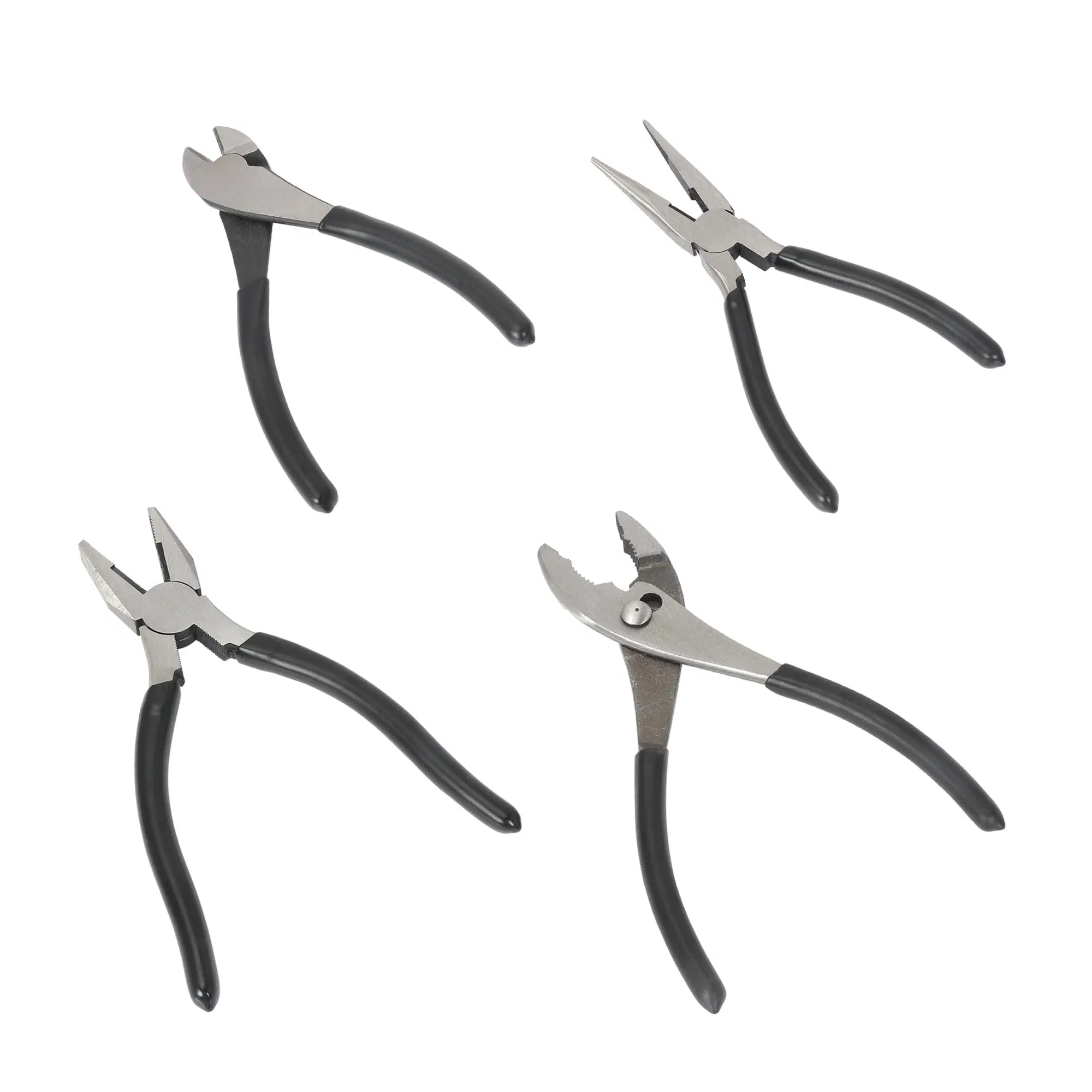 Plier Tools Set of 4 Black Silver