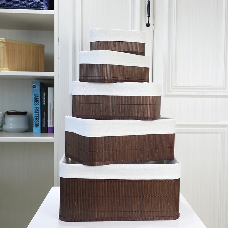Customized Handwoven Bamboo Basket Environmentally Friendly and Biodegradable Storage Box