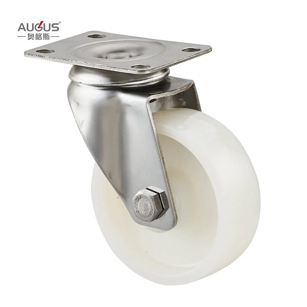 2304 Stainless Steel Medium Duty 3 4 5 Inch Tool and Hardware White Nylon Castor Wheels