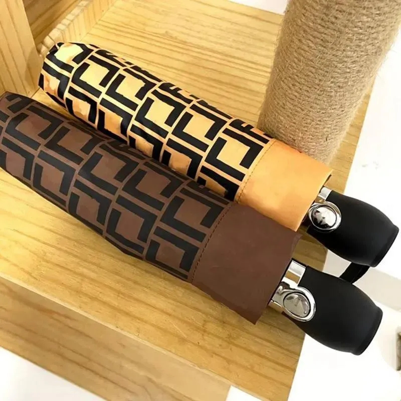 Designer Umbrellas Men Women Letter Printed Automatic Folding Luxury Sunshade Umbrella